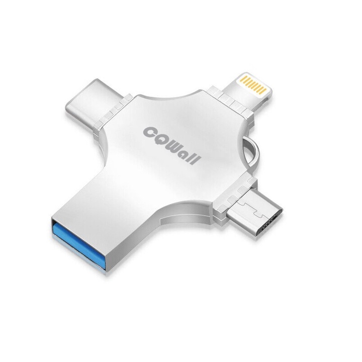 USB памет, 4 в 1, USB 3.0, S1008, 1TB, Високоскоростна, Външно хранилище, Съвместимост със смарт устройства OTG, Android, Компютър