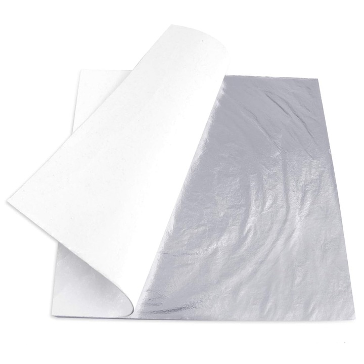 Foi imitatie argint pentru proiect DIY (500 foi), Createur