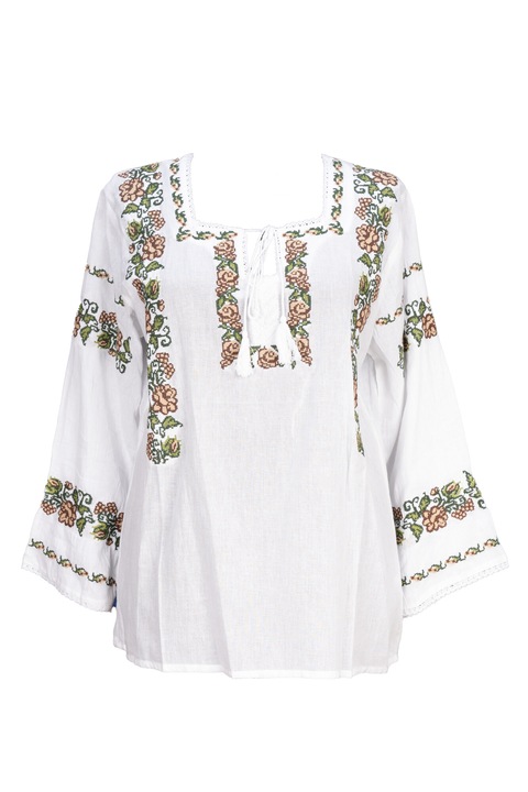 Ie dama, cu model floral, pe nuante de maro