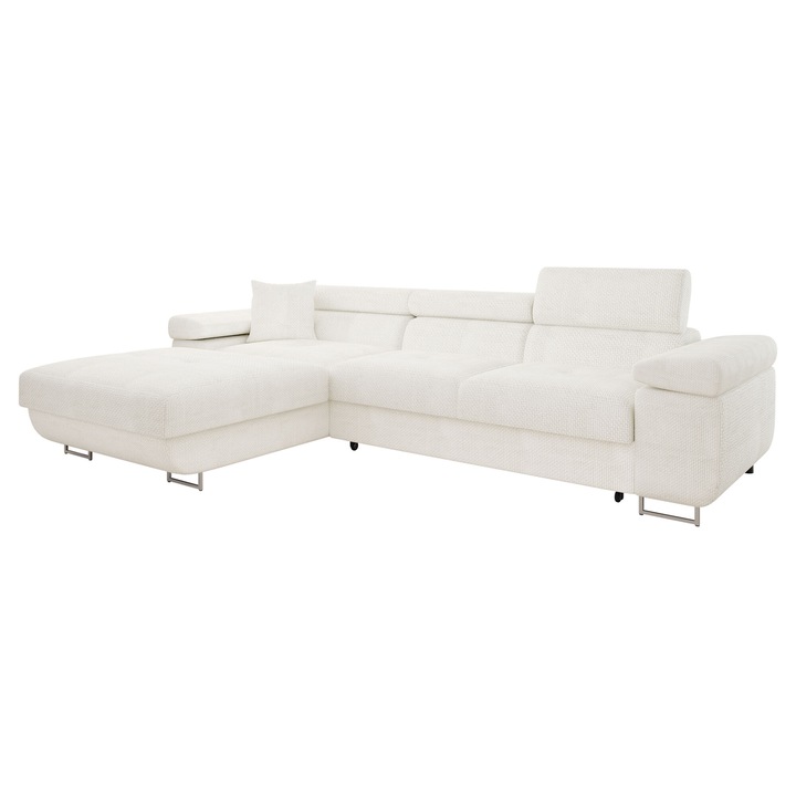 Coltar rabatabil Torezio Mini, MIRJAN24, stanga, crem, 170x280x87 cm