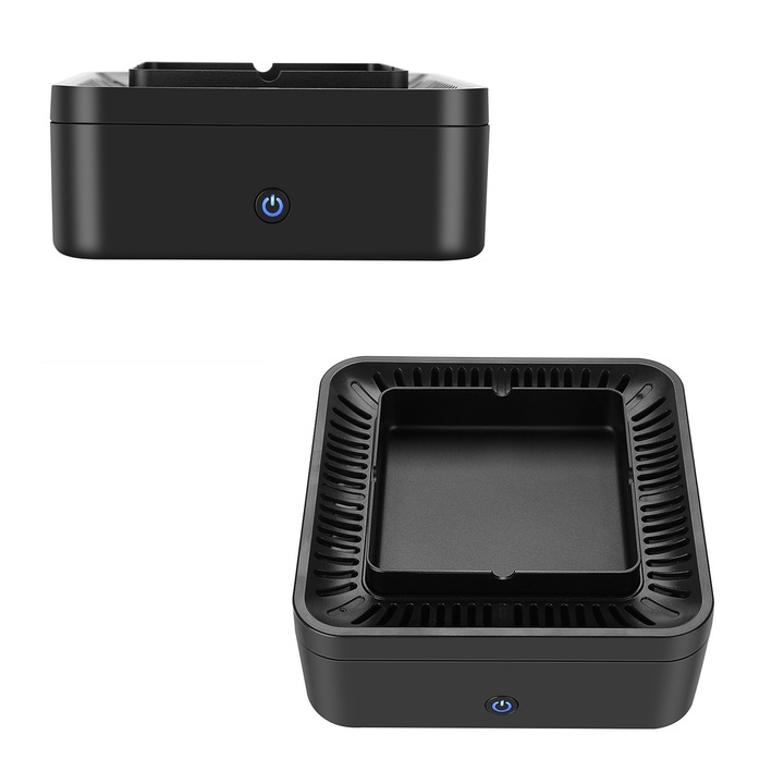 Longziming légtisztító hamutartó, 4000mAh, turbóventilátor, méretek 15,3x15,3x6,5cm