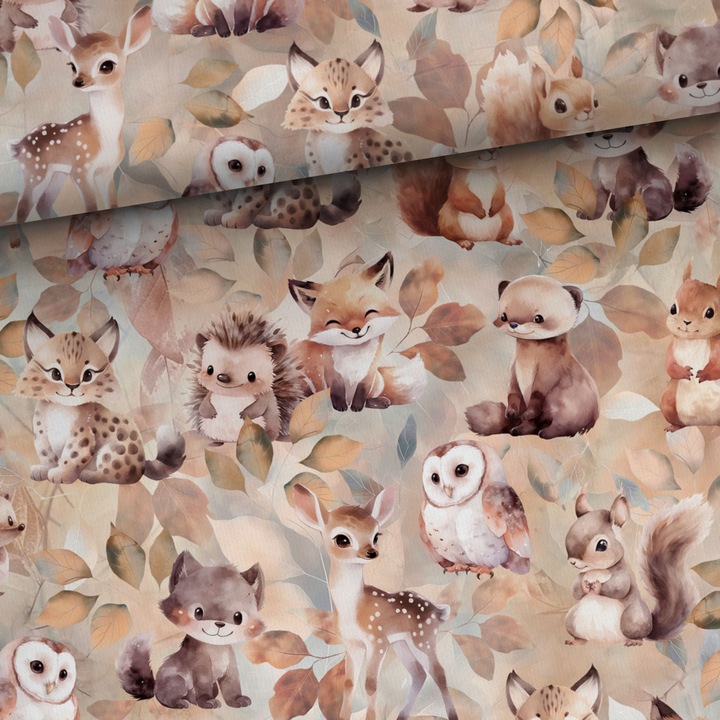 Material textil, Tricot french terry, Tricot trening imprimat O adiere de toamna, bumbac 95%, elastan 5%