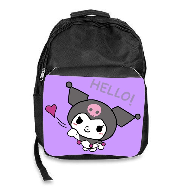 Ghiozdan scoala kuromi cartoon character, negru, 30x45x17cm