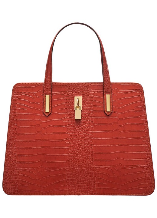 Geanta de mana din piele, Glamorous by Glam, portocalie, noua colectie