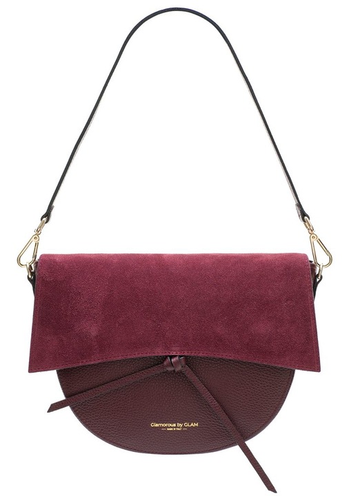 Geanta de umar din piele, Glamorous by Glam, culoarea vinului, noua colectie