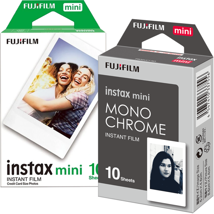 Комплект мини филми Fujifilm Instax, Бял, 1x10, С мини филм Monochrome 1x10
