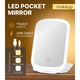 Oglinda pliabila machiaj si cosmetica portabila, cu led, 3 tipuri de lumina, intensitate reglabila, 1000mAh, compacta si rezistenta la calatorie, HAPPY JOKER®