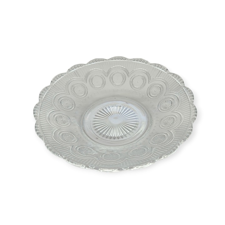 set 6 farfurii cairo 8, din sticla transparenta, cu mode, 400 ml