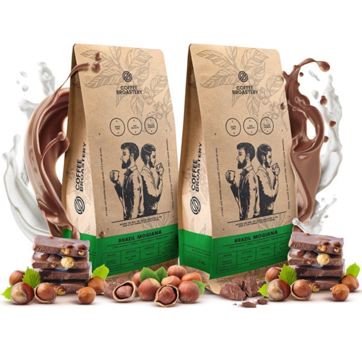 Cafea Boabe de Specialitate Coffee Broastery, Brazil Mogiana Proaspat Prajita, 100% Arabica, 2 x 1kg