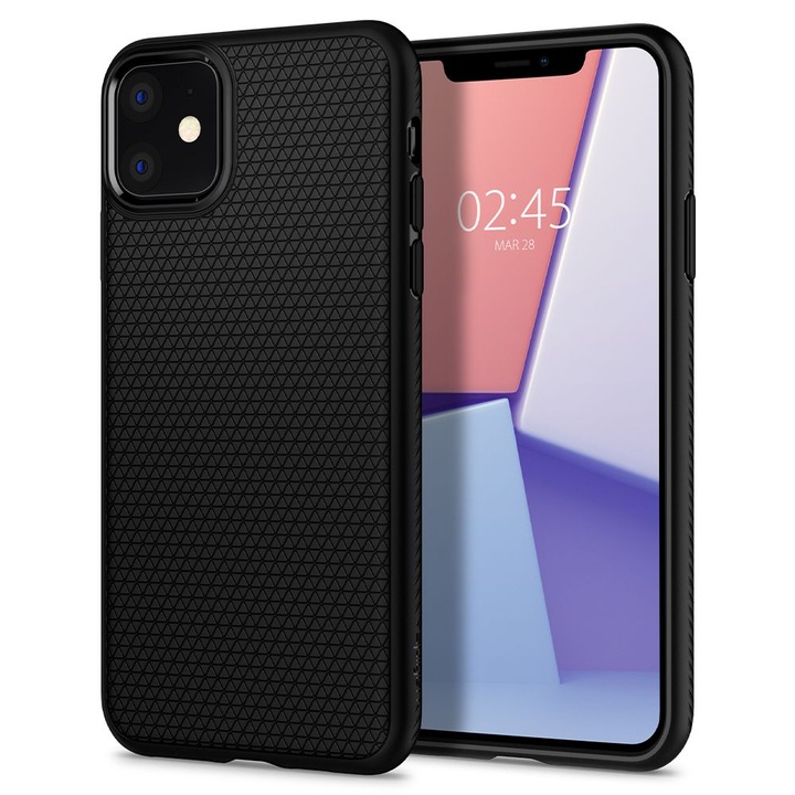 Husa pentru iPhone 11, Intelisafe, A72, Thermoresistant plastic, Matte Intense Dark