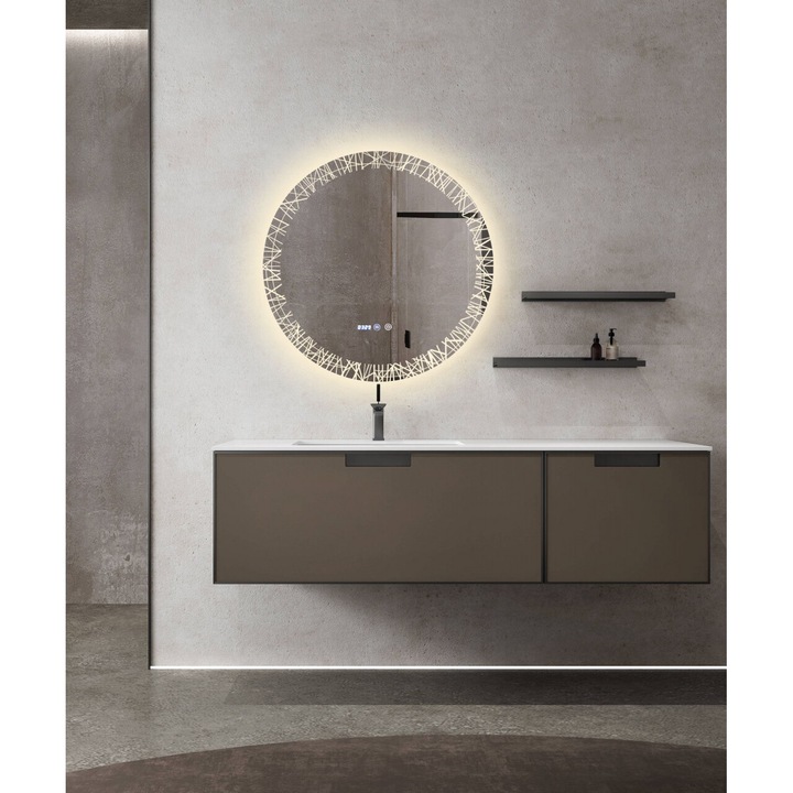 Oglinda Baie LED si Dezaburire Elit's Premium cu Senzor Touch, Lumina Rece, Calda si Neutra, 70 cm 176