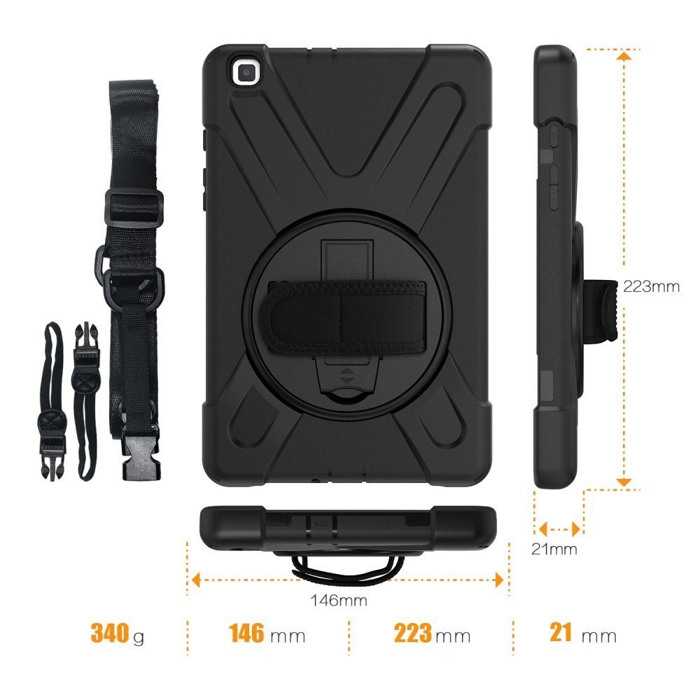 Husa tableta XGSM X Shape Case, protectie in trei parti, negru, 8"