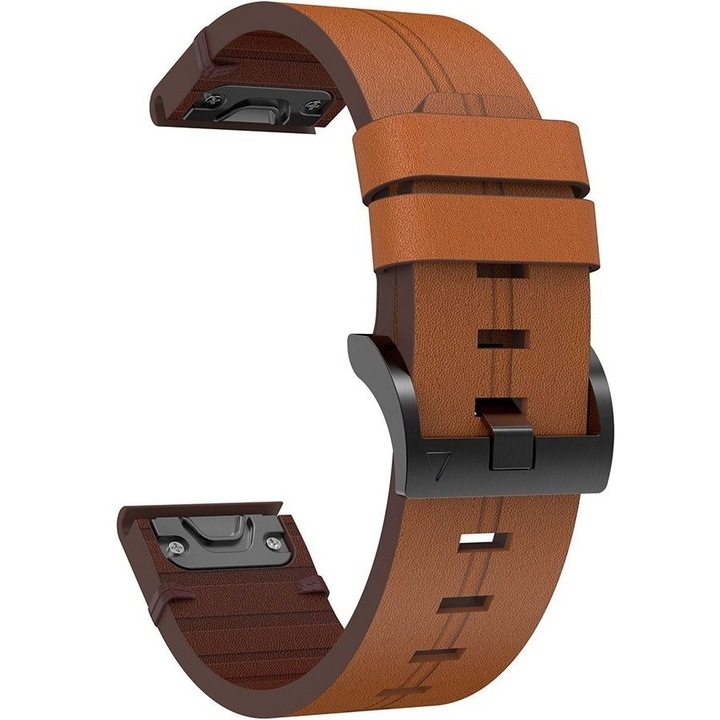 Curea ceas, XGSM, Piele naturala, 22 mm, Pentru Garmin Fenix 5 / 6 / 7, Forerunner 965 / 955 / 945, Maro