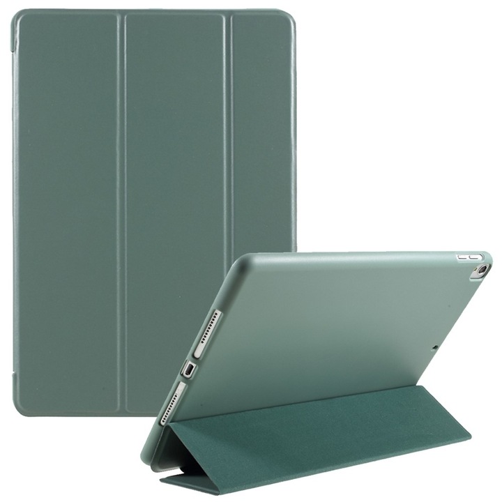 Husa tableta, Smartcase, pentru iPad 10.2 2019/2020/2021, verde inchis, functie stand