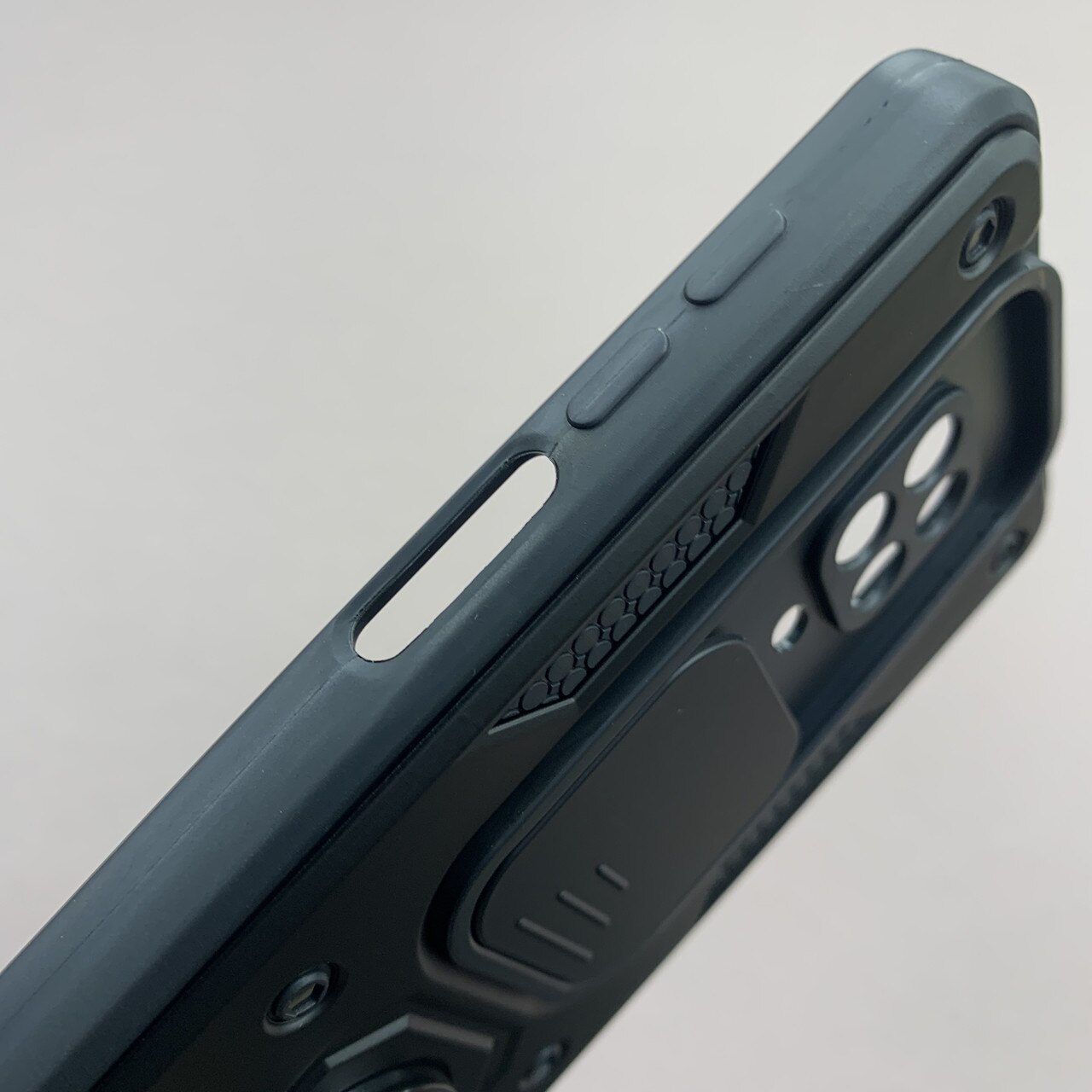 Husa telefon Mat-Tech compatibila cu Xiaomi Redmi Note 9s / 9 Pro / 9 Pro Max, Protectie Camera Slide and Snap Soft Premium, Magnetic Ring Holder, PopGrip, Anti-Shock, Rugged Protection, Negru