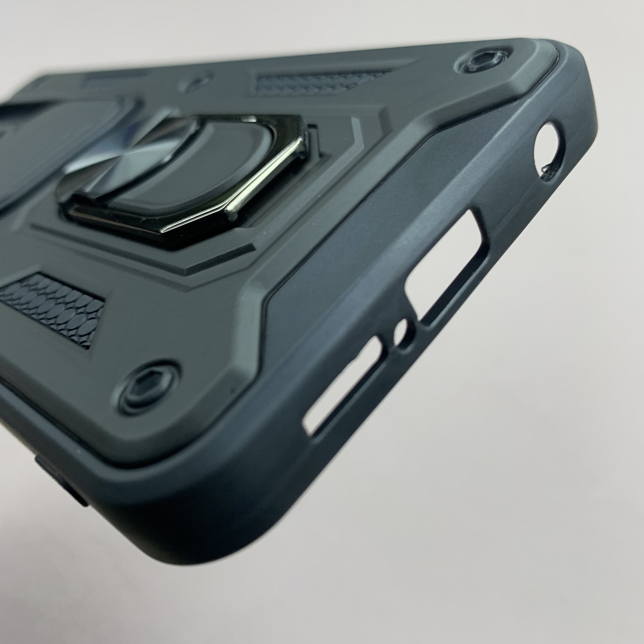 Husa telefon Mat-Tech compatibila cu Xiaomi Redmi Note 9s / 9 Pro / 9 Pro Max, Protectie Camera Slide and Snap Soft Premium, Magnetic Ring Holder, PopGrip, Anti-Shock, Rugged Protection, Negru