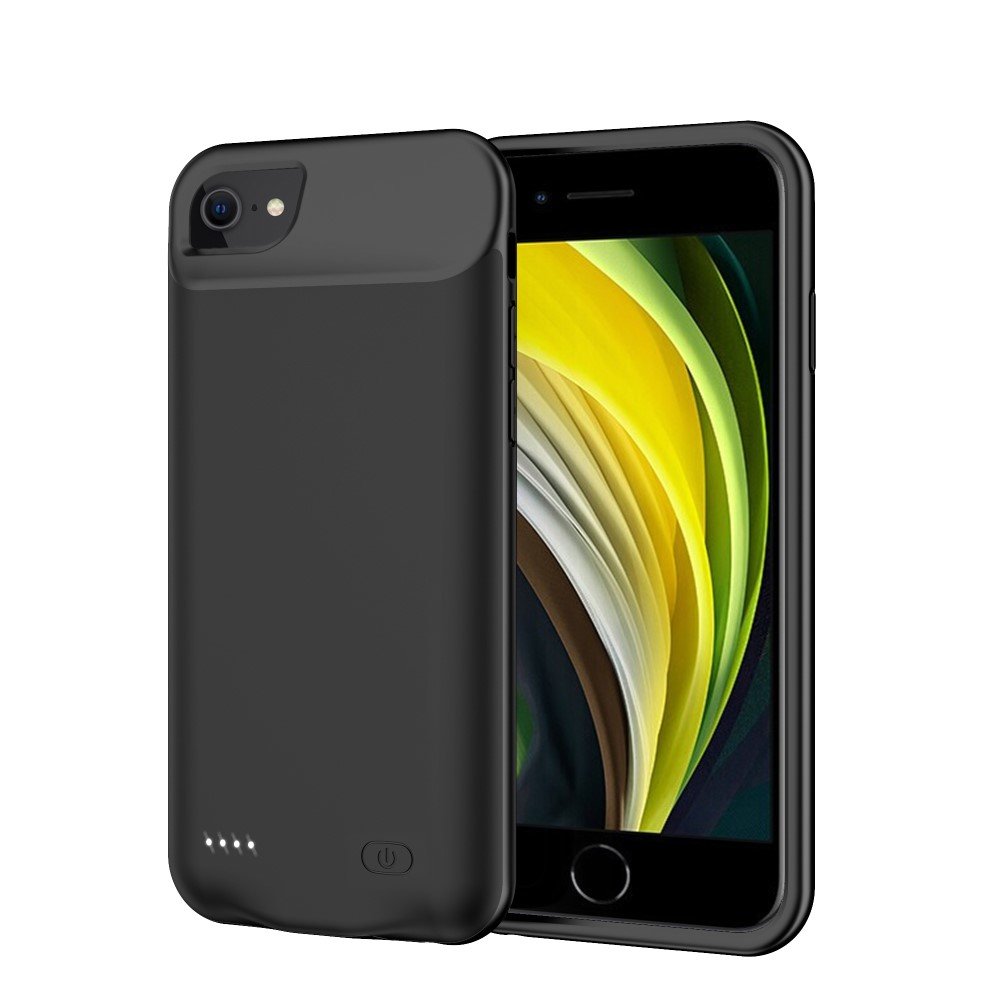 Husa cu baterie 6000mAh, XGSM, pentru iPhone 6/6S/7/8/SE 2020, protectie suplimentara, neagra