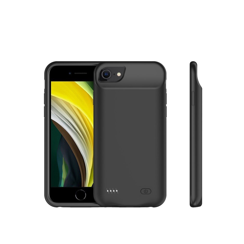 Husa cu baterie 6000mAh, XGSM, pentru iPhone 6/6S/7/8/SE 2020, protectie suplimentara, neagra