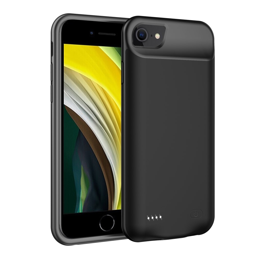 Husa cu baterie 6000mAh, XGSM, pentru iPhone 6/6S/7/8/SE 2020, protectie suplimentara, neagra