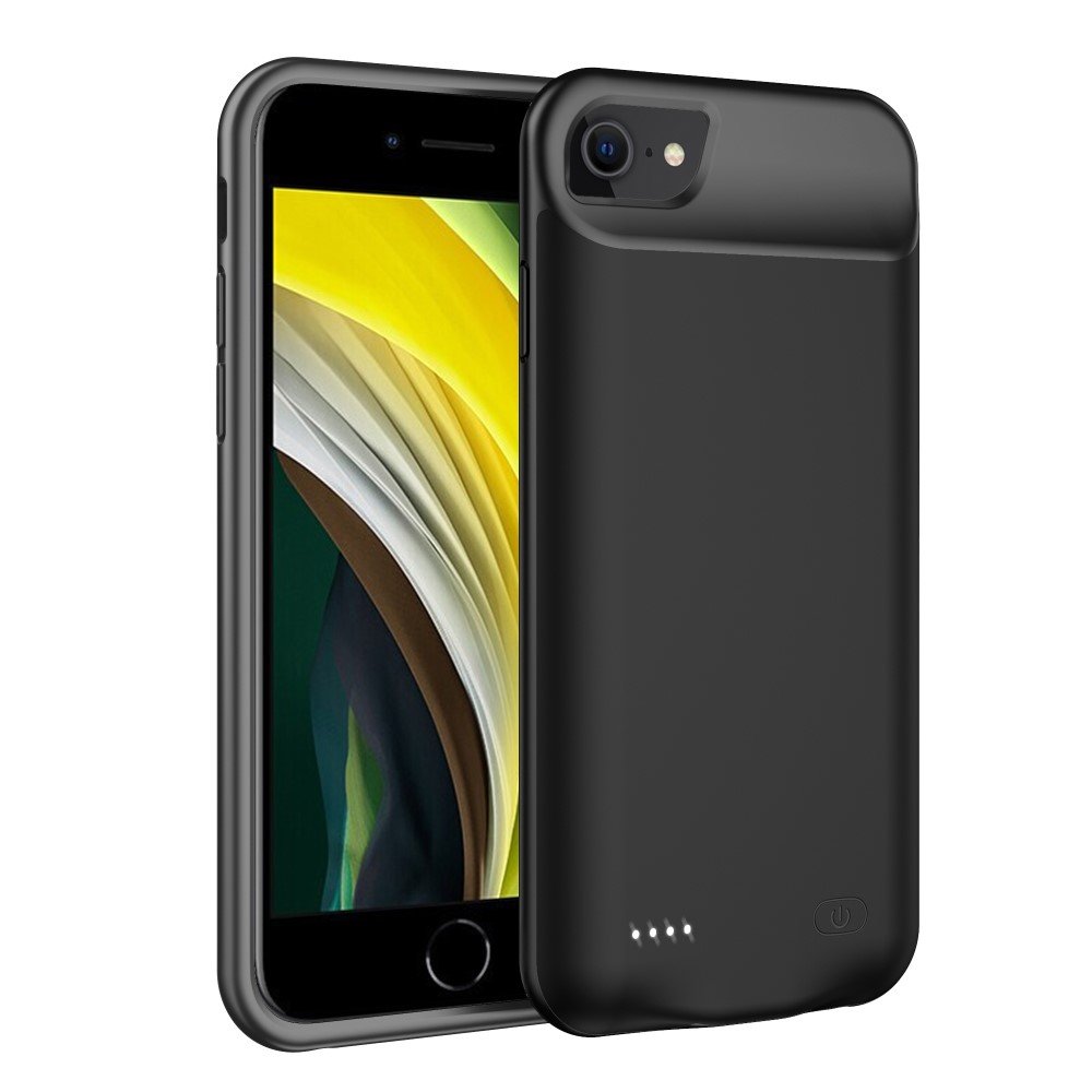 Husa cu baterie 6000mAh, XGSM, pentru iPhone 6/6S/7/8/SE 2020, protectie suplimentara, neagra