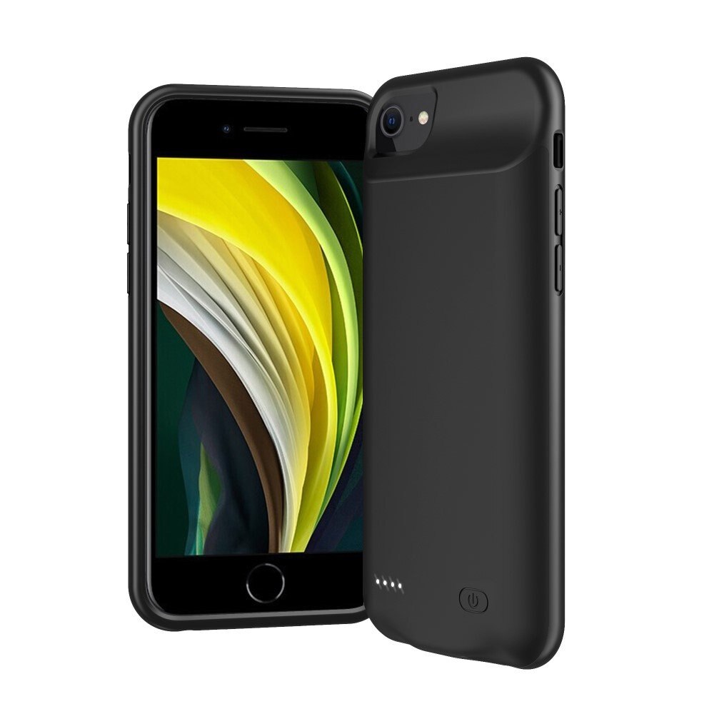 Husa cu baterie 6000mAh, XGSM, pentru iPhone 6/6S/7/8/SE 2020, protectie suplimentara, neagra