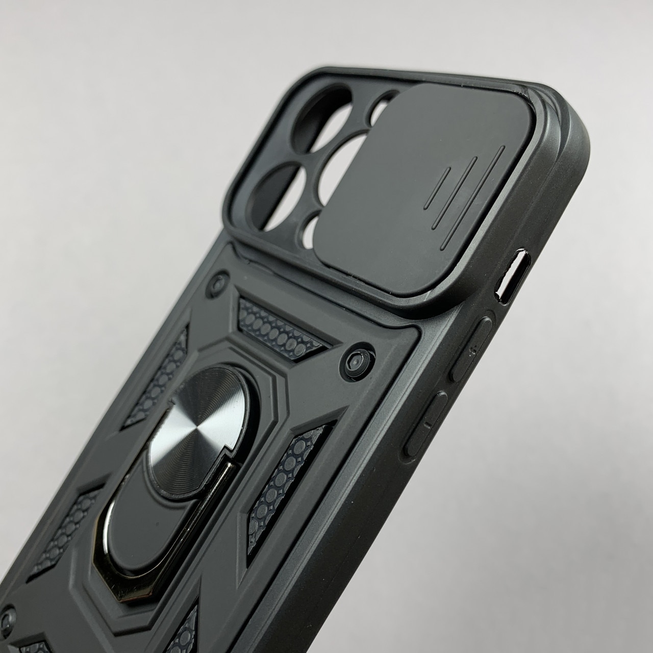Husa telefon Mat-Tech compatibila cu iPhone 15 Pro Max, Protectie Camera, Inel, Magnet, Anti-Shock, Rugged Protection, Negru