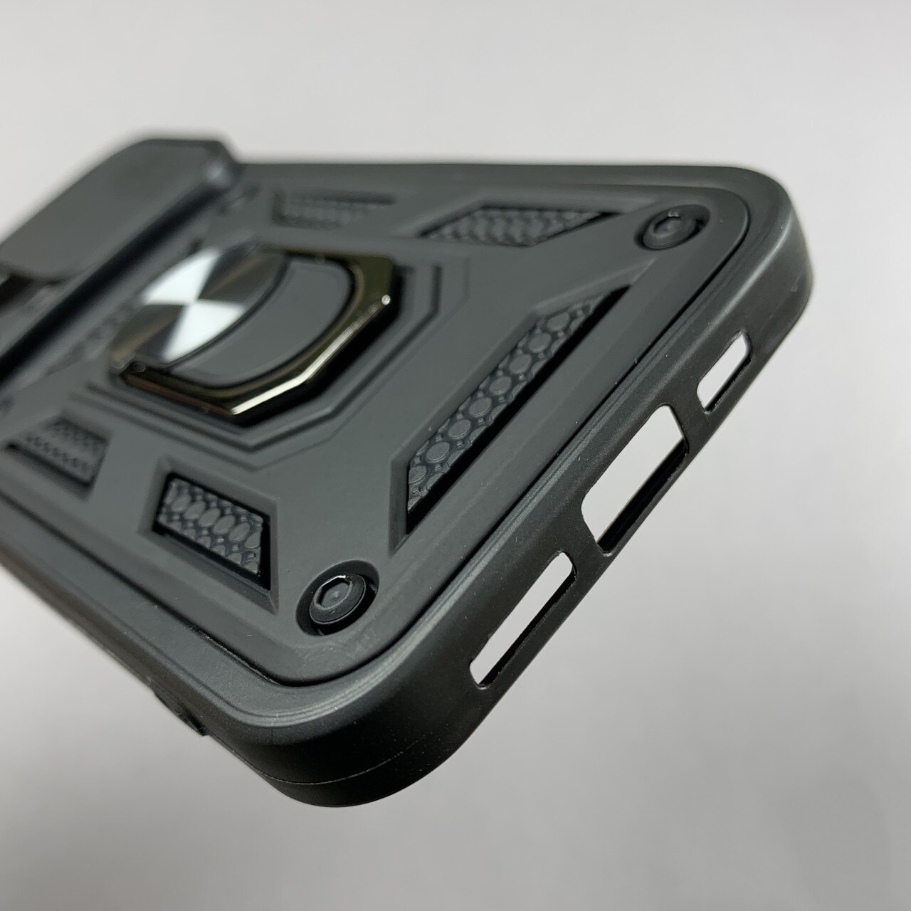 Husa telefon Mat-Tech compatibila cu iPhone 15 Pro Max, Protectie Camera, Inel, Magnet, Anti-Shock, Rugged Protection, Negru