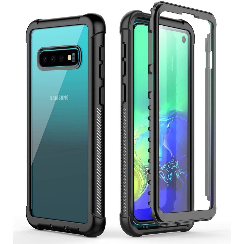 Husa pentru Samsung Galaxy S10 Plus, XGSM, policarbonat, negru/transparent