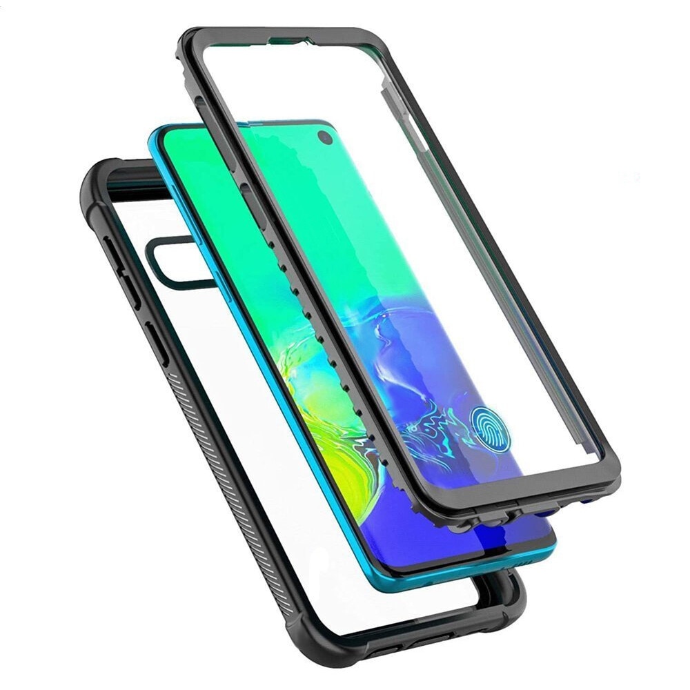 Husa pentru Samsung Galaxy S10 Plus, XGSM, policarbonat, negru/transparent