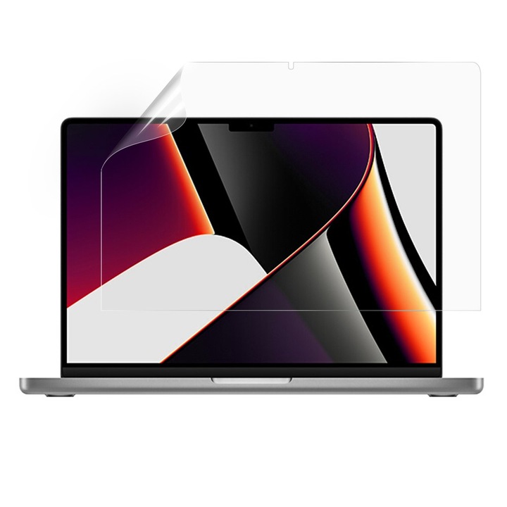 Folie de protectie Ultra Clear pentru MacBook Pro 14.2 (A2442), transparenta, rezistenta la zgarieturi, set de instalare inclus