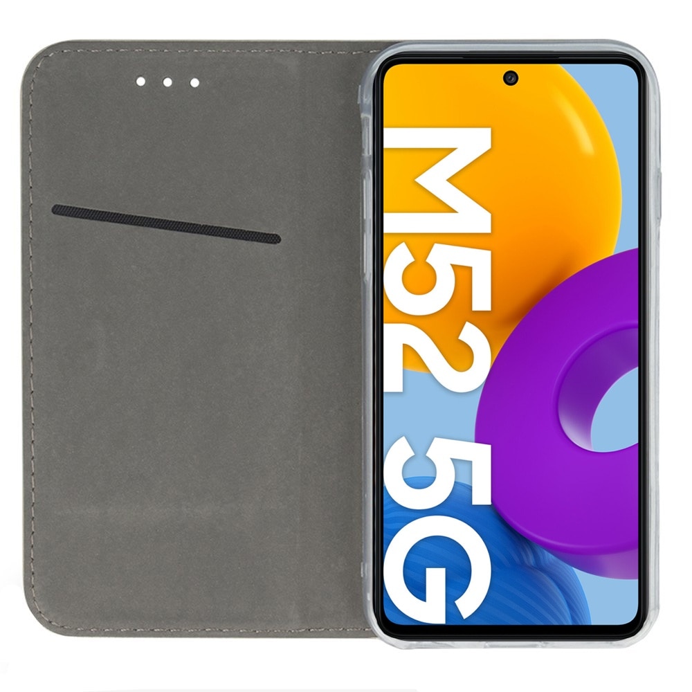 Etui Wallet ERBORD pentru Samsung Galaxy M52 5G, magnetic, negru, cu functie stand, compartiment pentru documente