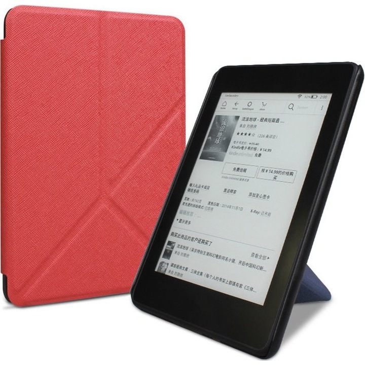 Husa pentru Kindle Paperwhite 5 2021, Cross Line, rosu