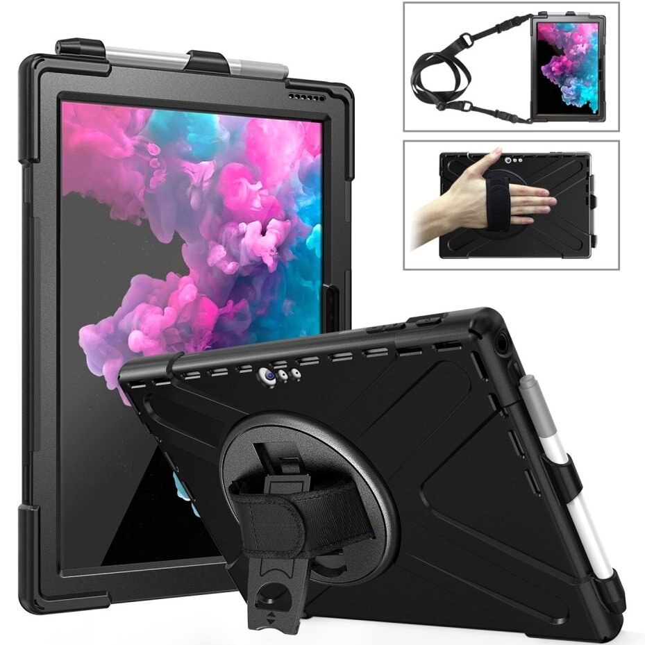 Husa pentru Microsoft Surface Pro 7 / 6 / 5 / 4, Policarbonat, Negru