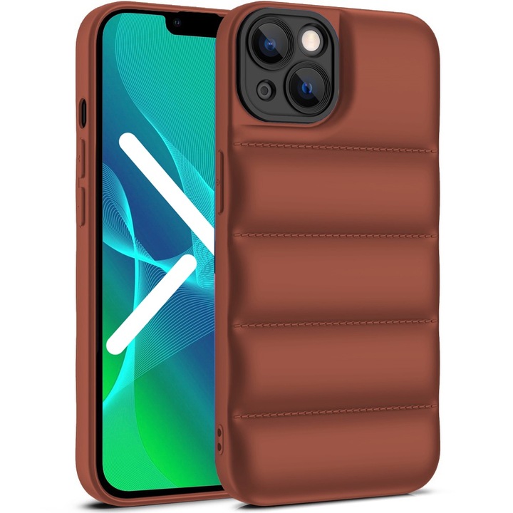 Husa telefon, ERBORD, TPU, maro, compatibila cu iPhone 12