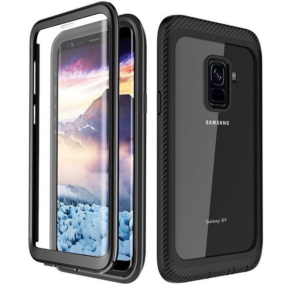 Husa telefon compatibila Samsung Galaxy S9, ERBORD, Shockproof, cu folie, Negru