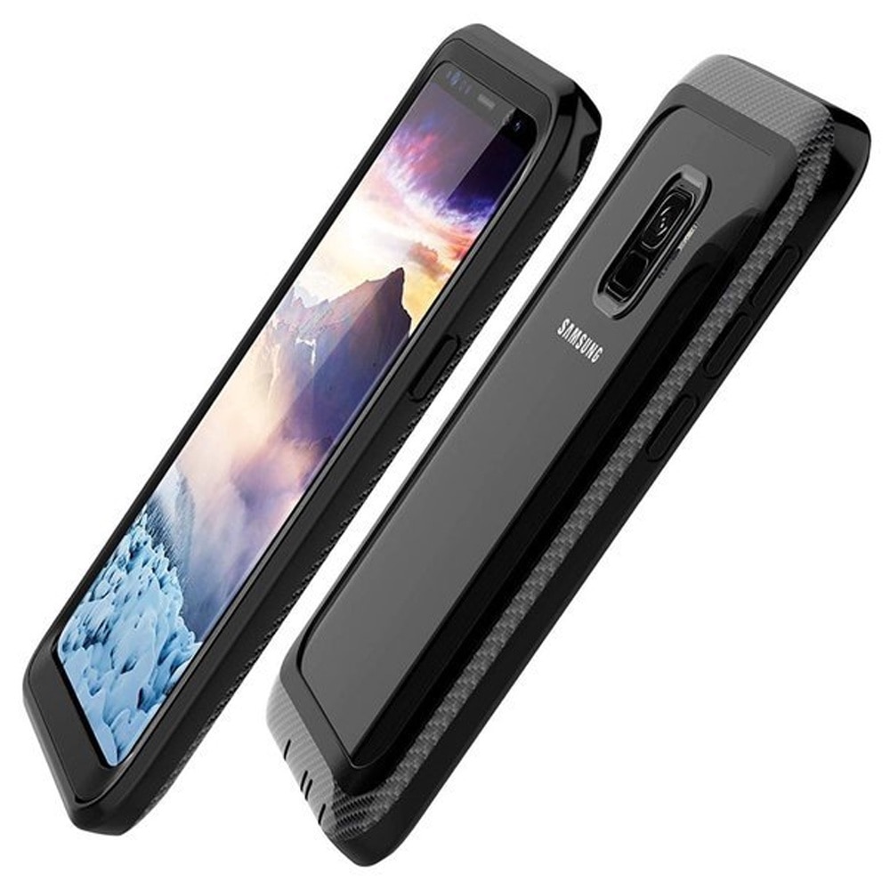 Husa telefon compatibila Samsung Galaxy S9, ERBORD, Shockproof, cu folie, Negru