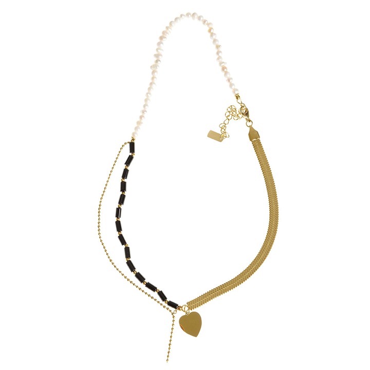 Colier din otel in trei nuante, Meli Melo Paris