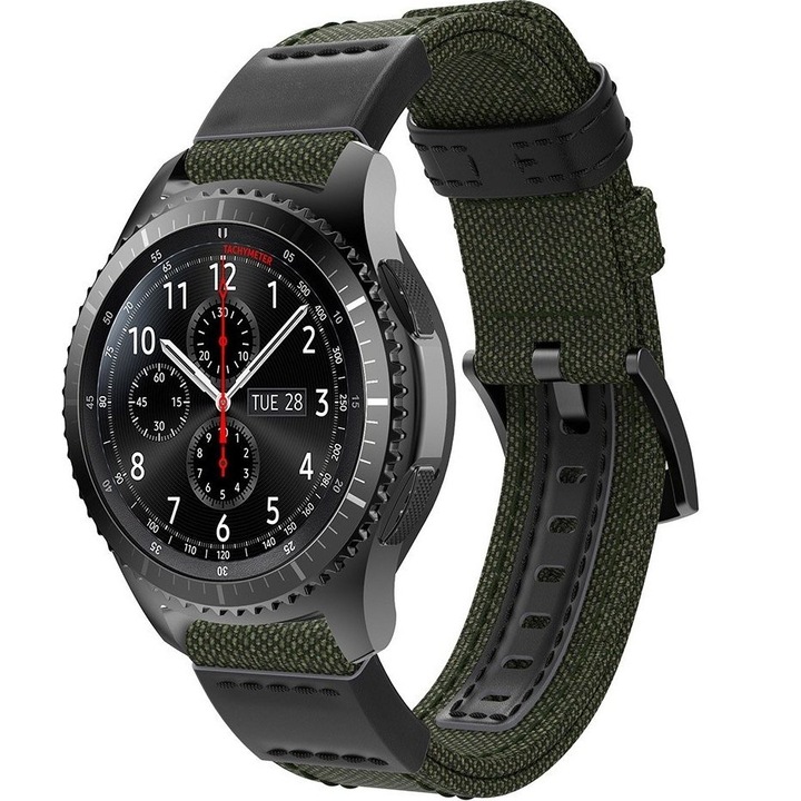 Curea pentru ceas, XGSM, nylon, 20 mm, verde/negru