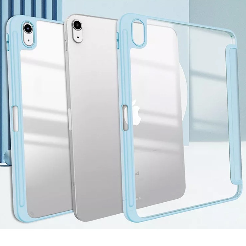 Husa tableta ERBORD compatibila cu iPad 10.9 2022 (10 gen.), tri-fold, cu suport pentru pix, albastra