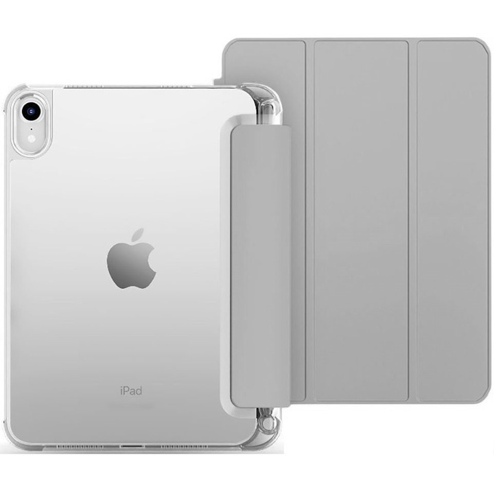 Husa pentru iPad 10.9 2022 (a 10-a generatie), XGSM, cu spatiu pentru un stylus, piele ecologica, gri