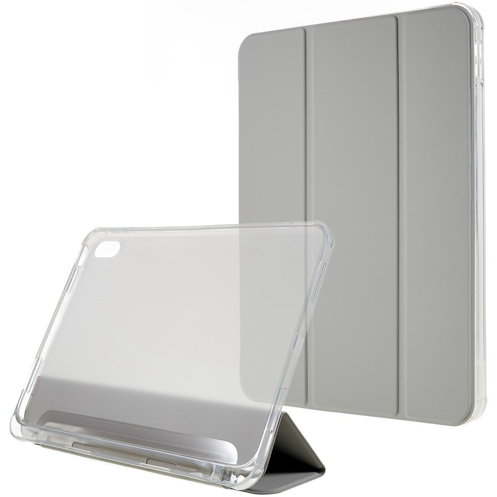 Husa pentru iPad 10.9 2022 (a 10-a generatie), XGSM, cu spatiu pentru un stylus, piele ecologica, gri