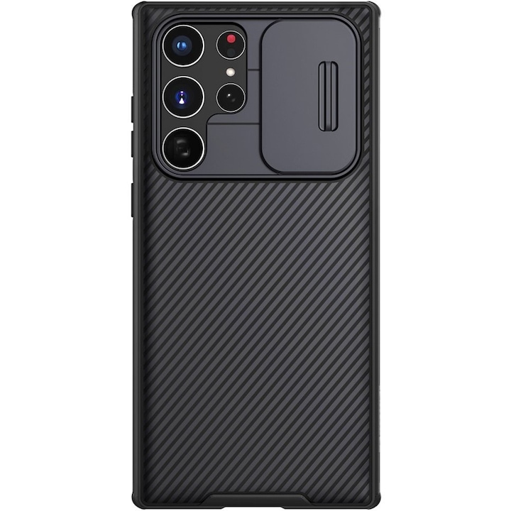Husa pentru Samsung Galaxy S22 Ultra, Nillkin CamShield Pro, negru, TPU, cu protectie pentru camera