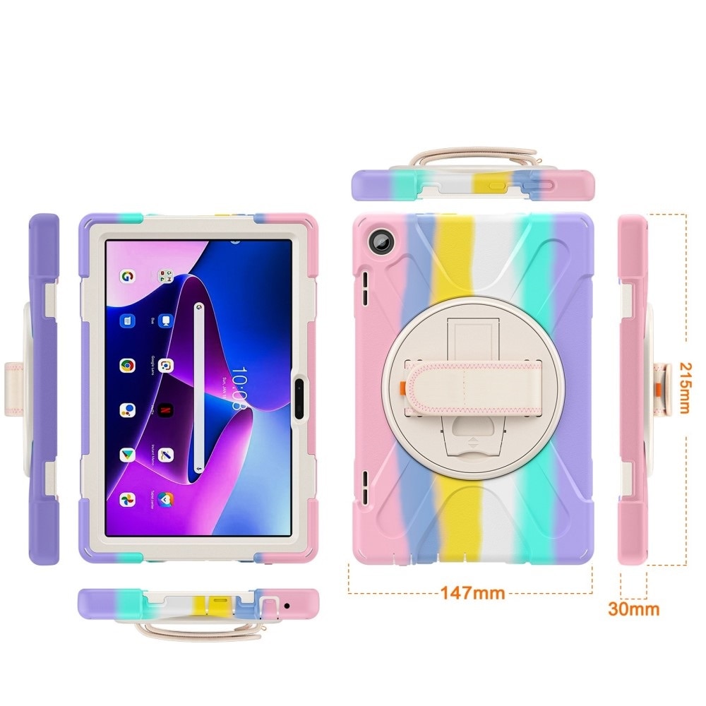 Husa tableta pentru Lenovo Tab M10 Gen 3, XGSM, policarbonat, rotativa 360, multicolor