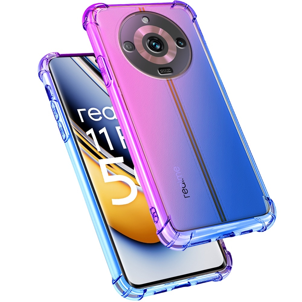 Husa telefon XGSM Dropproof Gradient pentru Realme 11 Pro / 11 Pro +, TPU, Albastru/Roz