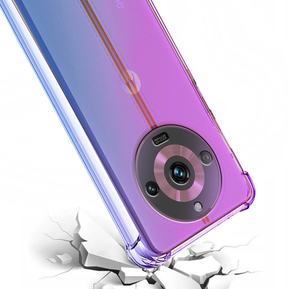 Husa telefon XGSM Dropproof Gradient pentru Realme 11 Pro / 11 Pro +, TPU, Albastru/Roz