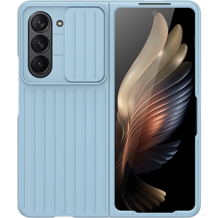 Husa telefon XGSM pentru Samsung Galaxy Z Fold5 5G, protectie camera, albastra, subtire, usoara