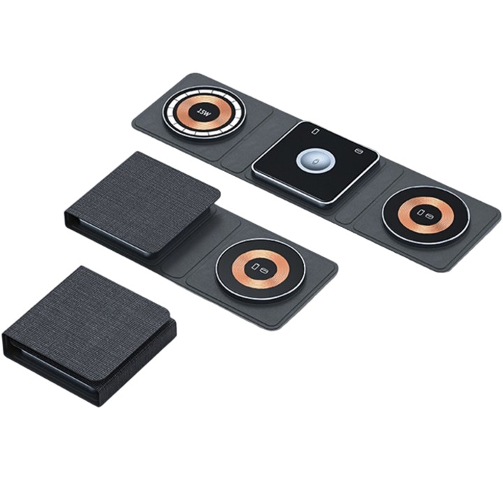 Incarcator wireless 3w1 XGSM, iPhone, Apple Watch, AirPods