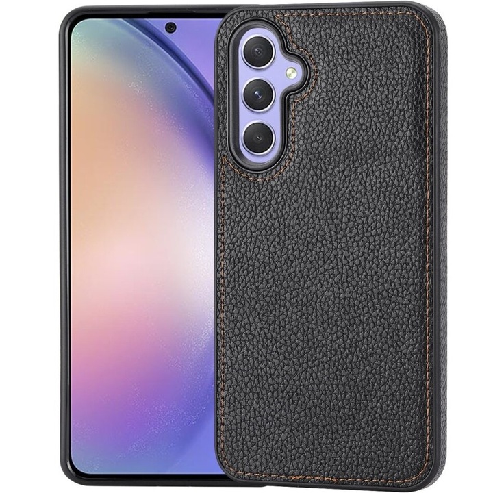 Etui din piele pentru Samsung Galaxy S23 FE, XGSM, design elegant, protectie camera, negru