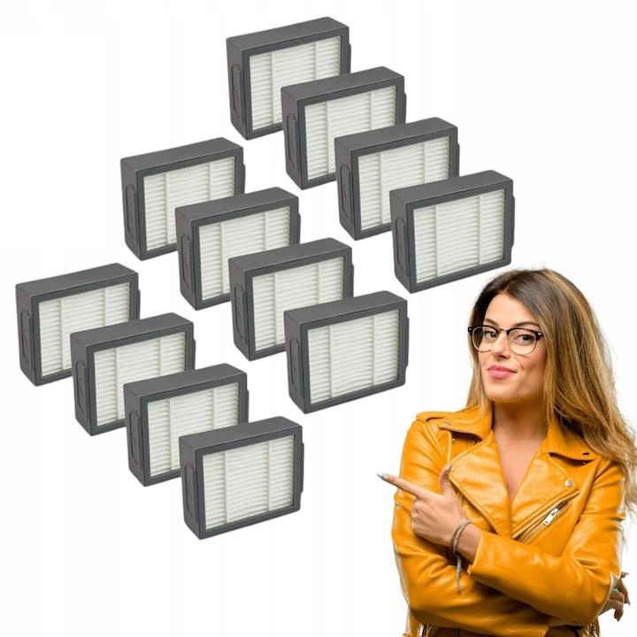 12 db HEPA szűrő csere iRobot Roomba E5 E6 i3 i4 i5 i6 i7+j7 készülékhez, kiváló minőségű csere, egyszerű telepítés és csere, pontos kialakítás