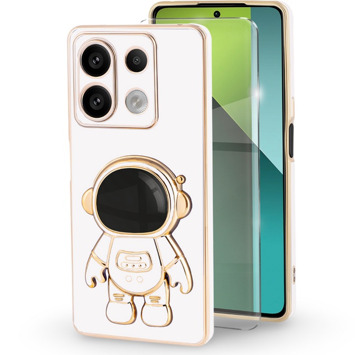 Husa telefon XGSM, pentru Xiaomi Redmi Note 13 Pro 5G, design astronaut, cu sticla securizata 9H, TPU